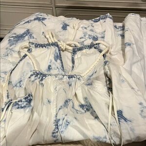 Rope Strap Sleeveless Gathered Neckline MIDI Babydoll Dress